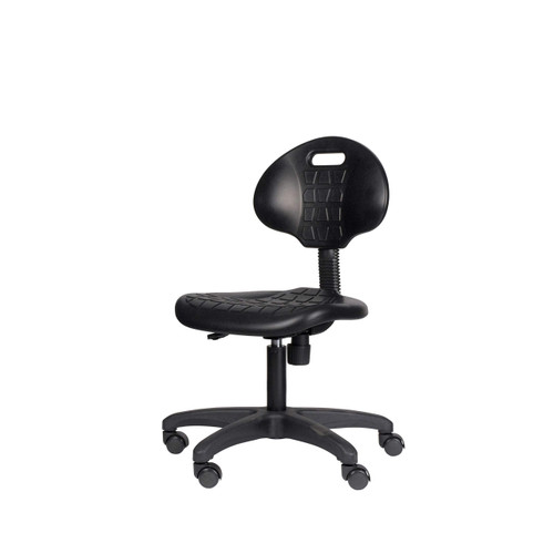 Height Adjustable Polyurethane Industrial Task Chair (Black, Armless, Standard Height)