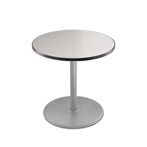 Premium Commercial-Grade Restaurant and Breakroom Cafe Table (Round, 36 in Diameter, 36 in Counter Height, Round-Base, Gray Frame, Gray Nebula Laminate)