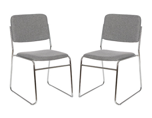 Commercial-Grade Fabric Padded Stack Chair (Classic Gray, 2-Pack)