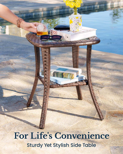 6-Piece Luxury Patio Furniture Set with 6" Thick Cushions, Weather-Resistant Wicker High Back Swivel Rocker Chairs, Senior-Friendly Outdoor Loveseat Set for Deck and Poolside, Burgundy(V2)