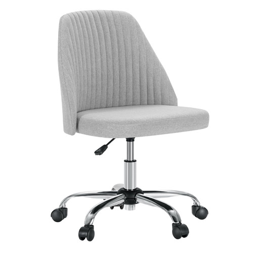 Office Chair, Comfy Desk Chair Rolling Vanity Swivel Task Chairs with Wheels, Wide Seating Armless Height Adjustable Computer Chairs for Home,Bedroom,Student,Adults, Classic Grey