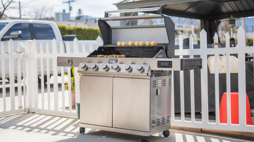 Grills 6-Burner Convertible Natural Gas Smart bbq Grill Stainless Steel Denali 605 with Conversion Kit