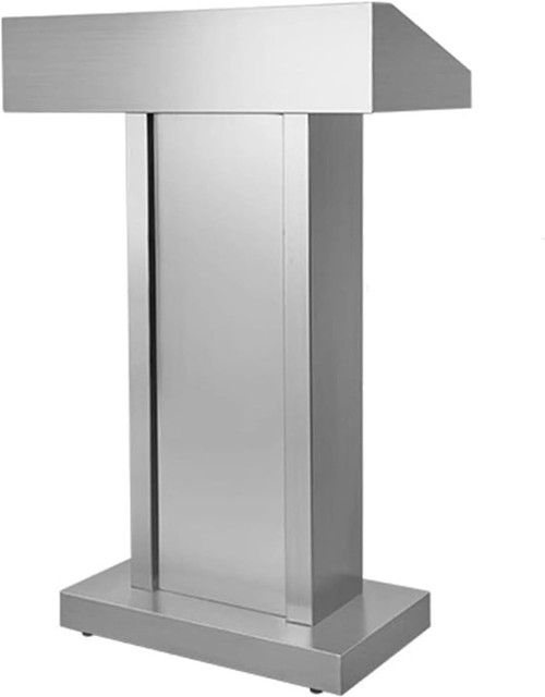 Stainless Steel Podium Stand for Lectern Presentation Church Classroom, Pulpit with Heavy Base Lecture Teacher Conference Wedding Speech