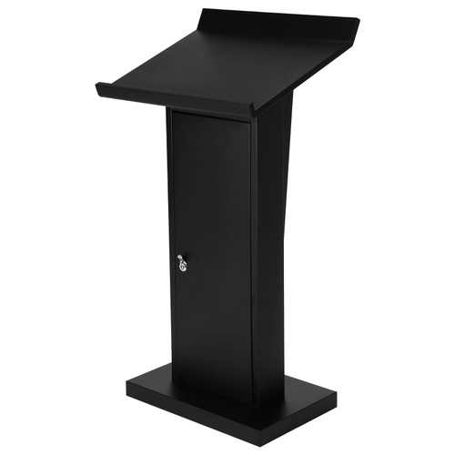 Professional Podium Stand, 43.3" Height Metal Lectern with Storage Shelf, Heavy Duty Speech Desk for Church, Conference & Wedding Ceremony