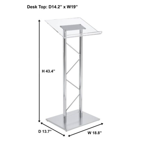 Modern & Stylish Acrylic and Chrome Podium (43.4" Height)