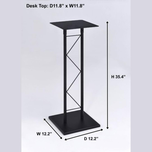 Modern Black Metal Podium & Side Stand Bundle (KML7B + KMSTAND1)