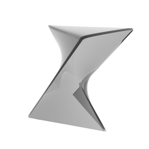 15.75" Stackable Weather-Resistant Plastic Triangular Side Table - Clear Smoke Accent End Table for Indoor & Outdoor Use