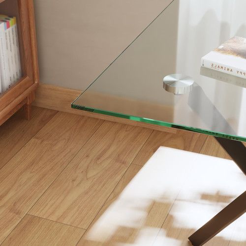 Small Side Coffee Table with Metal Legs, Tempered Glass Square Modern End Table for Living Room Sofa Home Office (1, Black, 20"×20"×22")