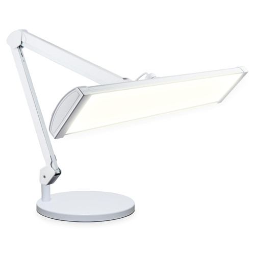 3,500 Lumens LED Desk Lamp with Base – 45W Dimmable | CCT - Adjustable Color Temperature | 3 Light Modes | 540 SMD LEDs | Reading, Craft, Workbench & Office (White-4, 26-Inch Wide Shade)