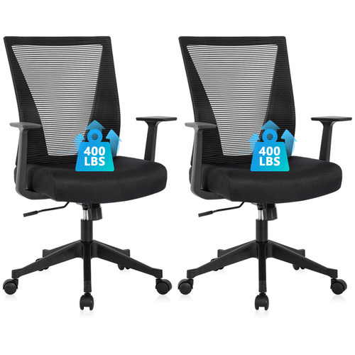 2 Pack Home Office Chair Ergonomic Desk Chair Mesh Computer Chairs with Armrests Executive Rolling Wheels Swivel Heavy Duty Chairs Office, Home, Black