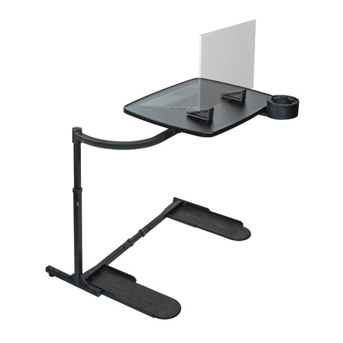 Wonder Tray, Adjustable Swivel Table, Extra-Large Computer Stand, Couch Desk & Gaming Bench, TV-Trays for Eating on Couches, Chairs, Recliners with Laptop Wedges and Cup Holder, XL, Black