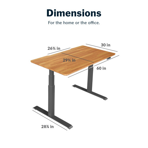 Classic Electric Standing Desk - Desk Height Adjustable Sit/Stand Desk - Dual Motor with Memory Presets, Stable T-Style Legs - Gaming or Home Office Workstation - 60”x30”, Butcher Block