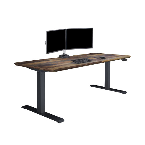 Classic Electric Standing Desk - Desk Height Adjustable Sit/Stand Desk - Dual Motor with Memory Presets, Stable T-Style Legs - Gaming or Home Office Workstation - 72”x30”, Reclaimed Wood