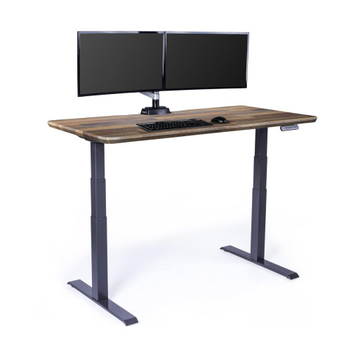 Classic Electric Standing Desk - Desk Height Adjustable Sit/Stand Desk - Dual Motor with Memory Presets, Stable T-Style Legs - Gaming or Home Office Workstation - 60”x30”, Reclaimed Wood