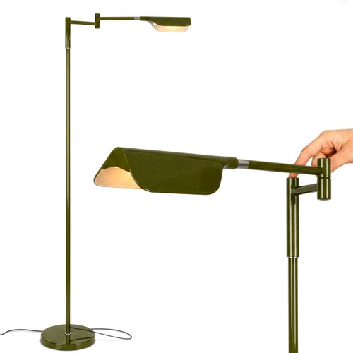 Leaf Pharmacy LED Reading Lamp, Dimmable Floor Lamp with Easy Rotation Over Chair or Desk for Living Rooms & Offices, Adjustable Standing Tall Lamp, for Sewing & Crafts - Green