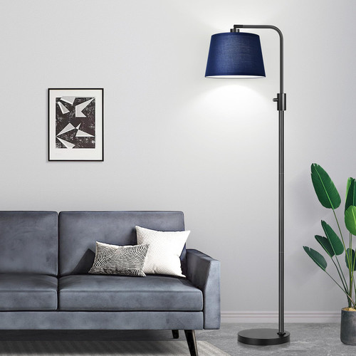 Dimmable Floor Lamp, 1000 Lumens LED Edison Bulb Included, Modern Arc Standing Tall Floor Lamp for Living Room Bedroom Office Dining Room - Blue