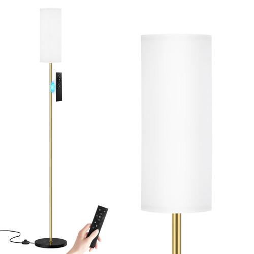 64'' Floor Lamps for Living Room with Remote Control and Stepless Dimmable Colors Temperature & Brightness, Gold Standing Lamp with Black Marble Base