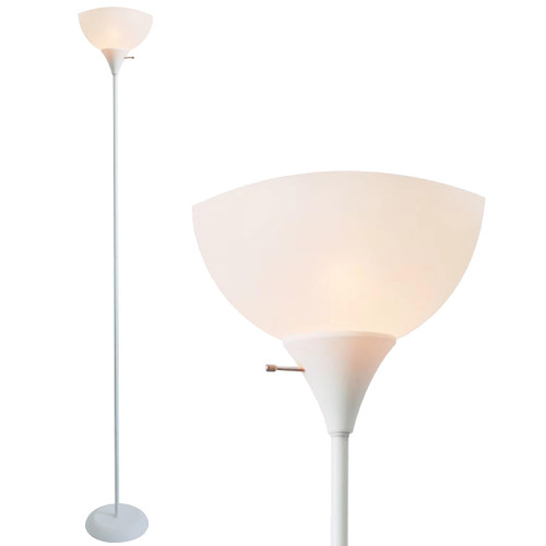 71-inch Modern Standing, Torchiere Floor Lamp for Bedrooms, Living Room | Durable Floor Lamp for Home, Office, Reading (White)