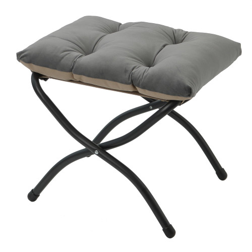 15" Folding Ottoman, Foldable Footrest Stool, Portable Small Foot Stool for Couch, Collapsible Foot Rest Ottoman for Sofa, Accent Padded Ottomans for Living Room, Bedroom, Dark Grey