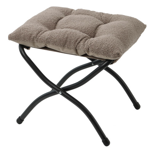 15" Folding Ottoman, Foldable Footrest Stool, Portable Small Foot Stool for Couch, Collapsible Foot Rest Ottoman for Sofa, Padded Ottomans for Home, Living Room, Bedroom, Light Brown