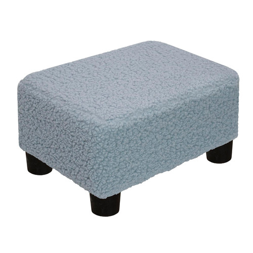 Small Foot Stool Ottoman Footstool with Legs Under Desk Footrest for Living Room Bedroom and Office, Soft Blue