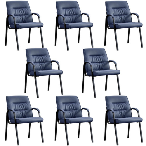 Office Guest Reception Chair Set of 8, Conference Room Chairs Waiting Room Chairs 8 Pack, Modern Leather Office Desk Chair No Wheels.