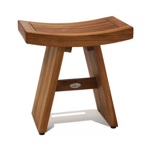 The Original 18" Asia Teak Shower Bench - Shower Stool for Bathroom - Durable Water Resistant Shower Chair - Shaving Foot Rest - Indoor & Outdoor Use