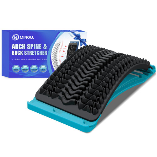 Back Stretcher for Lower Back Pain Relief, Multiple Level Adjustable Arch Lumbar Back Cracker Board, Back Cracking Device, Back Massager for Scoliosis, Spine Decompression Support