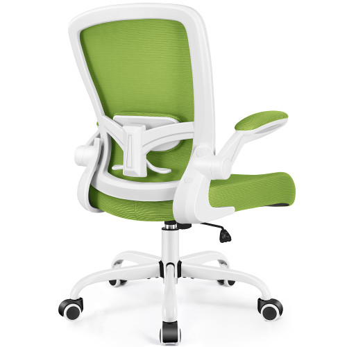 Office Chair, Ergonomic Desk Chair Breathable Mesh Chairs Adjustable High Back Lumbar Support Flip-up Armrests, Executive Rolling Swivel Comfy Computer Chairs Home Office Green
