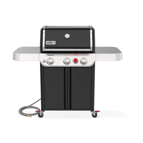 Natural Gas Grill for Outdoor Cooking, 3 Burners, Black – Porcelain-Enameled, Cast-Iron Grates, PureBlu Burners & Sear Zone