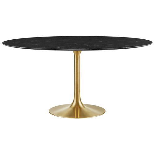 Dining Table, 60", Gold Black