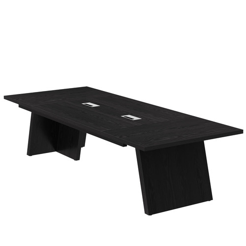 8ft Conference Table, Large Meeting Table for 8-10 People, Business Seminar Furniture for Office Conference Room (4, Black)