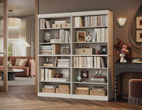 Brazilian Pine Wood Bookcase, 12 Adjustable Shelves, 64" Wide, 71.5" Tall
