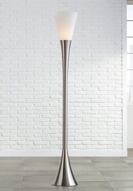 72 1/2" Tall Brushed Nickel Modern Torchiere Floor Lamp