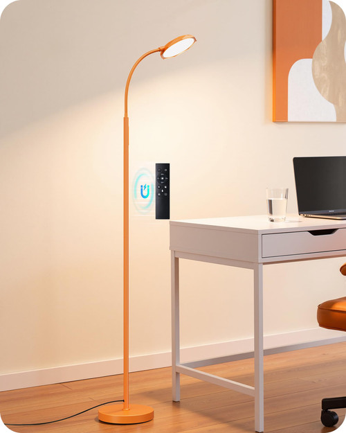 Gooseneck Standing Lamp 1300LM Super Bright for Living Room Orange