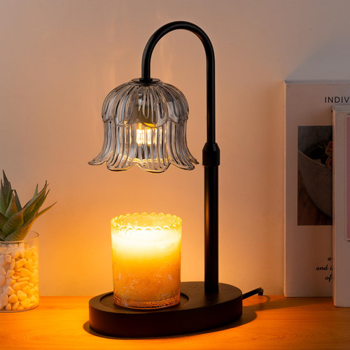 Candle Warmer Lamp Electric Timer - Candles Height Control Warmers Scented Lamps No Flame Heat Warm Melt Wax Jar Modern Home Decor Table Lights for Home Living Bedroom Decorative