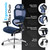 ErgoPro Ergonomic Office Chair - Rolling Desk Chair with 4D Adjustable Armrest, 3D Lumbar Support and Blade Wheels - Mesh Computer Chair, Gaming Chairs, Executive Swivel Chair (Navy Blue)