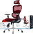 ErgoPro Ergonomic Office Chair with 4D Adjustable Armrest, 3D Lumbar Support and Blade Wheels - Mesh Computer Gaming Rolling Desk Executive Swivel Home Chair (Burgundy Red)