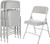 Premium Heavy Duty Vinyl Padded Folding Chairs, Commercial Grade 500 lb Capacity (4-Pack, Warm Gray)