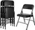 Premium Heavy Duty Vinyl Padded Folding Chairs, Commercial Grade 500 lb Capacity (4-Pack, Classic Black)
