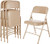 Premium Heavy Duty Vinyl Padded Folding Chairs, Commercial Grade 500 lb Capacity (4-Pack, French Beige)