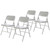 All-Steel Heavy-Duty Folding Chairs, Commercial-Grade Metal Chairs with Dual Braces, 500 lb Capacity (4-Pack, Gray)