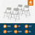 All-Steel Heavy-Duty Folding Chairs, Commercial-Grade Metal Chairs with Dual Braces, 500 lb Capacity (4-Pack, Gray)