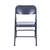 All-Steel Heavy-Duty Folding Chairs, Commercial-Grade Metal Chairs with Dual Braces, 500 lb Capacity (4-Pack, Blue)