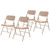 All-Steel Heavy-Duty Folding Chairs, Commercial-Grade Metal Chairs with Dual Braces, 500 lb Capacity (4-Pack, Beige)