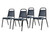 Banquet Chairs Premium Commercial Seating (4 Pack, Vinyl, Midnight Blue, Black Frame)