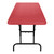 Adjustable-Height Commercial-Grade Premium Industrial Folding Table, 6-Foot Pedestal-Leg Design with 17-Gauge Steel Frame and Thick Double-Wall Top (72" × 30", Red Top)