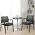 Mesh Back Stacking Arm Chairs with Upholstered Fabric Seat and Ergonomic Lumbar Support for Office School Church Guest Reception Black 2 Pack Set