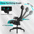 Ergonomic High Swivel Executive Chair with Adjustable Height Head 3D Arm Rest Lumbar Support and Upholstered Back for Home Office Black Mesh/High Back