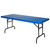 Adjustable-Height Commercial-Grade Premium Industrial Folding Table, 6-Foot Pedestal-Leg Design with 17-Gauge Steel Frame and Thick Double-Wall Top (72" × 30", Blue Top)